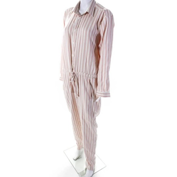 Marrakeshi Life Mikael Striped Utility Boilersuit Jumpsuit S 4/6 Blush C… - Picture 8 of 9